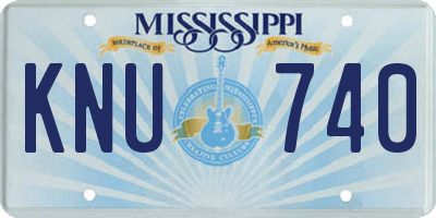 MS license plate KNU740