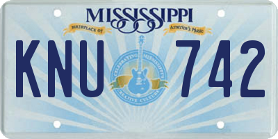 MS license plate KNU742