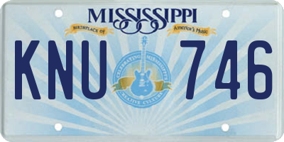 MS license plate KNU746