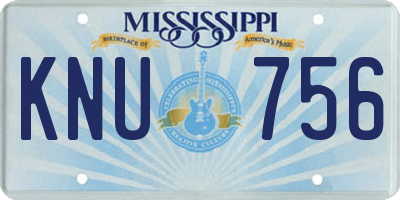 MS license plate KNU756