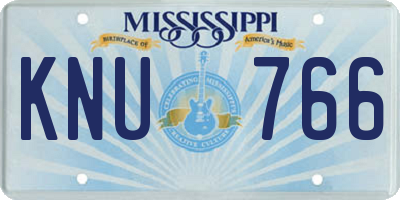 MS license plate KNU766