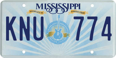 MS license plate KNU774