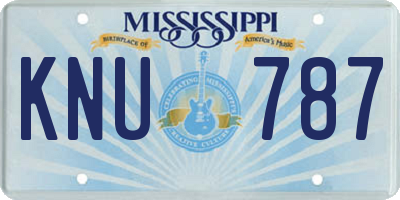 MS license plate KNU787