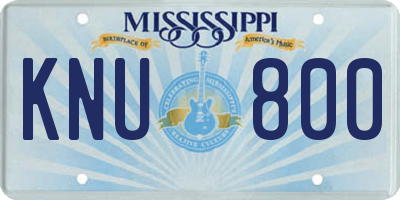 MS license plate KNU800
