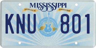 MS license plate KNU801