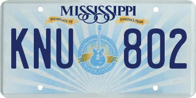 MS license plate KNU802