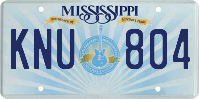 MS license plate KNU804