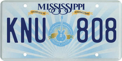 MS license plate KNU808