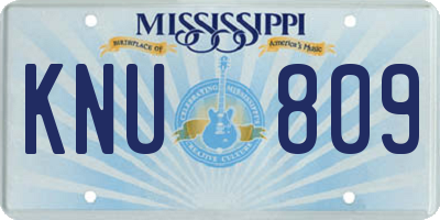 MS license plate KNU809