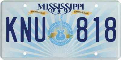 MS license plate KNU818