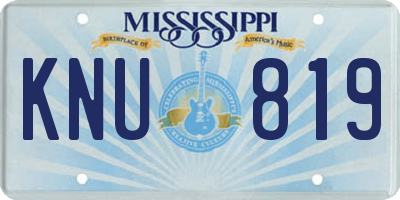 MS license plate KNU819