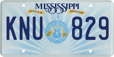 MS license plate KNU829