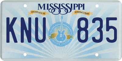 MS license plate KNU835