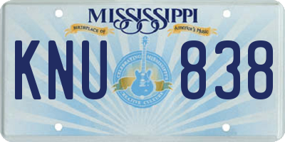 MS license plate KNU838