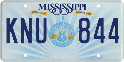 MS license plate KNU844