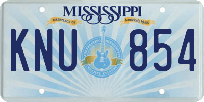 MS license plate KNU854