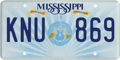 MS license plate KNU869