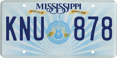 MS license plate KNU878