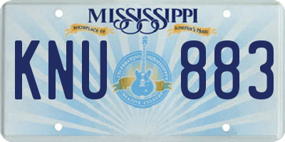 MS license plate KNU883