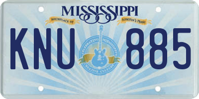 MS license plate KNU885