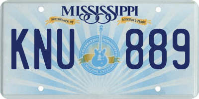 MS license plate KNU889
