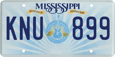 MS license plate KNU899