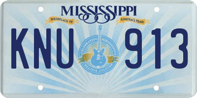 MS license plate KNU913