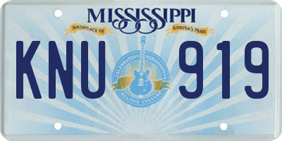 MS license plate KNU919