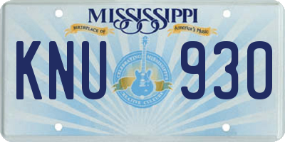MS license plate KNU930