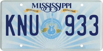MS license plate KNU933