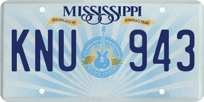 MS license plate KNU943