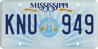 MS license plate KNU949