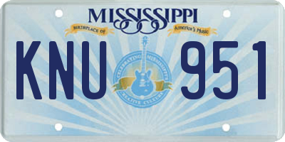 MS license plate KNU951