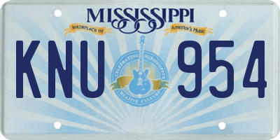 MS license plate KNU954