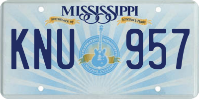MS license plate KNU957