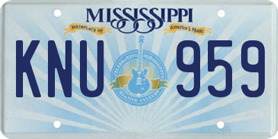MS license plate KNU959