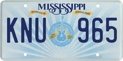MS license plate KNU965