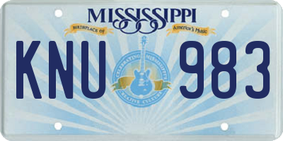 MS license plate KNU983