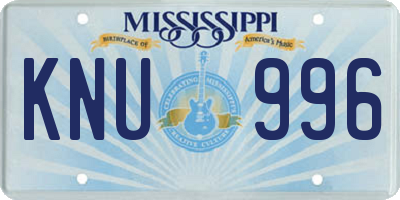 MS license plate KNU996