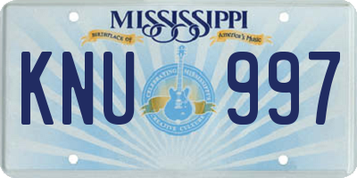 MS license plate KNU997