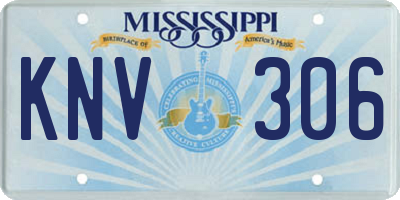 MS license plate KNV306