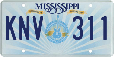 MS license plate KNV311