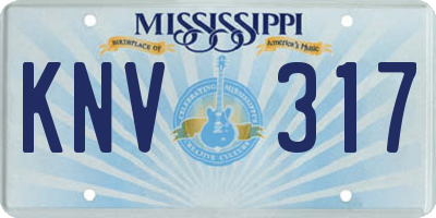 MS license plate KNV317