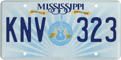 MS license plate KNV323