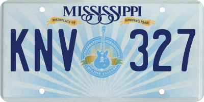 MS license plate KNV327
