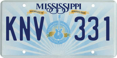 MS license plate KNV331