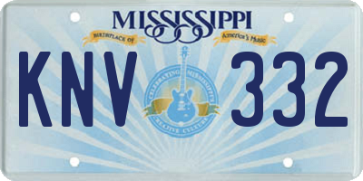 MS license plate KNV332