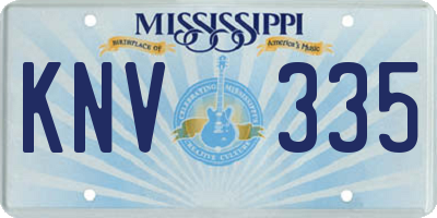 MS license plate KNV335