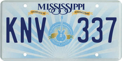 MS license plate KNV337