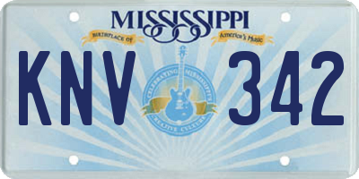 MS license plate KNV342